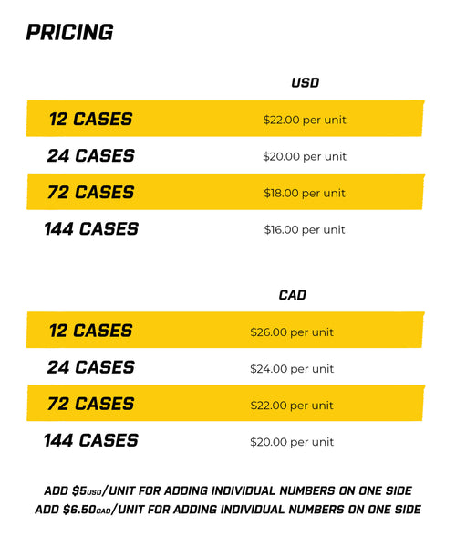Custom Blade Case Price Chart