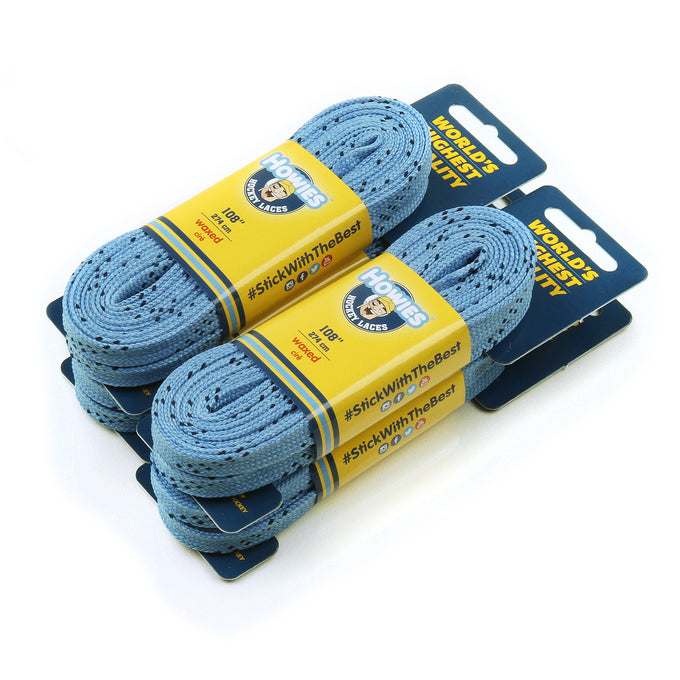 Howies Sky Blue Waxed Hockey Skate Laces Waxed Laces Howies Hockey Tape 4pk 72" 