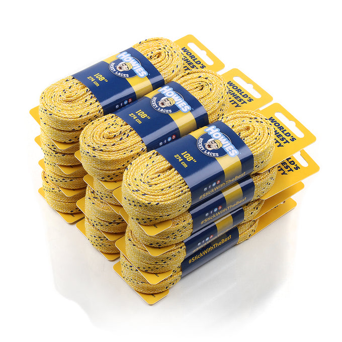 Howies Yellow Cloth Hockey Skate Laces Cloth Laces Howies Hockey Tape 12pk 72" 